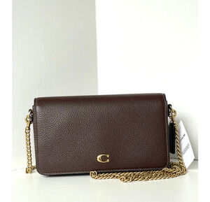 Coach Mila Crossbody CAO01 Maple Leather Zip Pouch Signature Canvas **